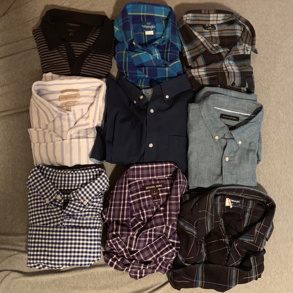Lot of Men’s Dress Shirts, L XL Banana, Kors More!